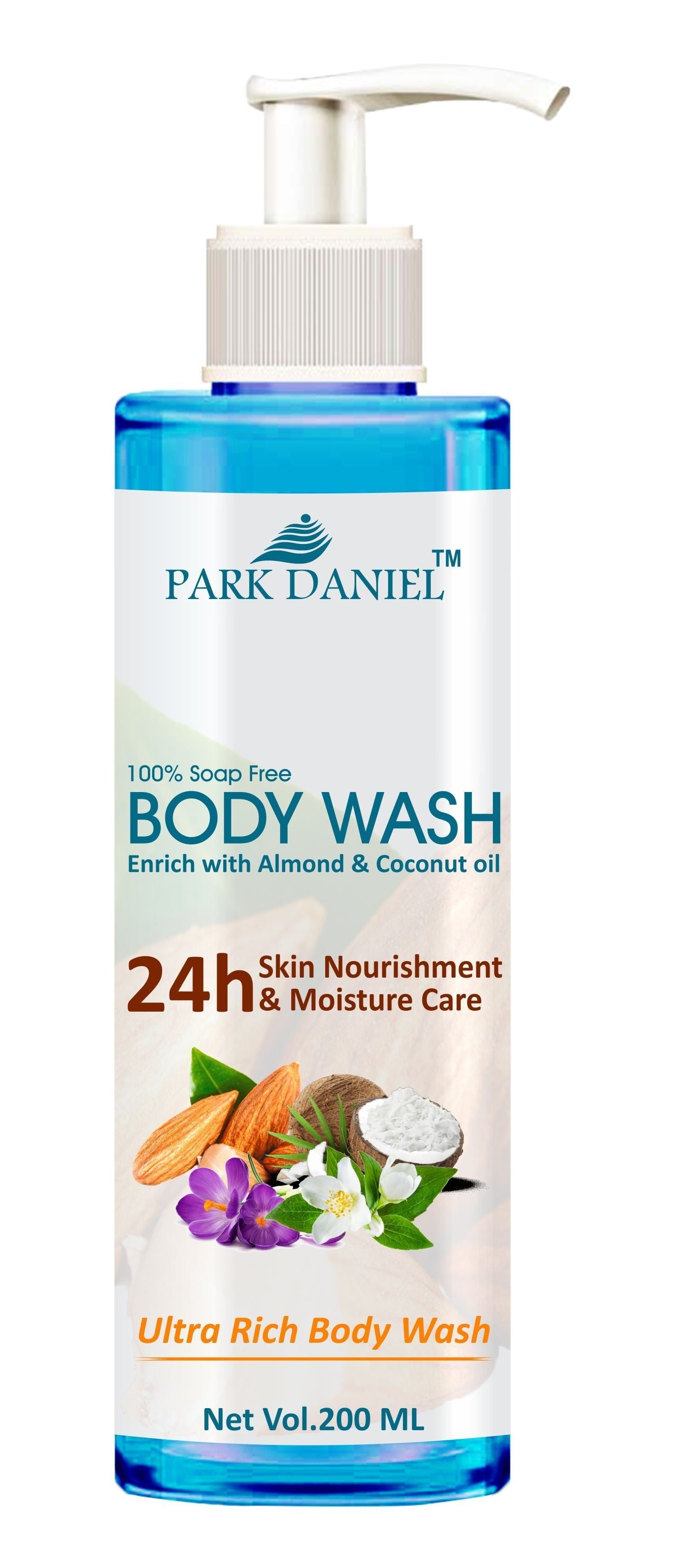 Park Daniel Ultra Rich Body Wash Enriched With Almond and Coconut Oil - For Skin Nourishment and Moisture Care (200 ml) - Deal IND.