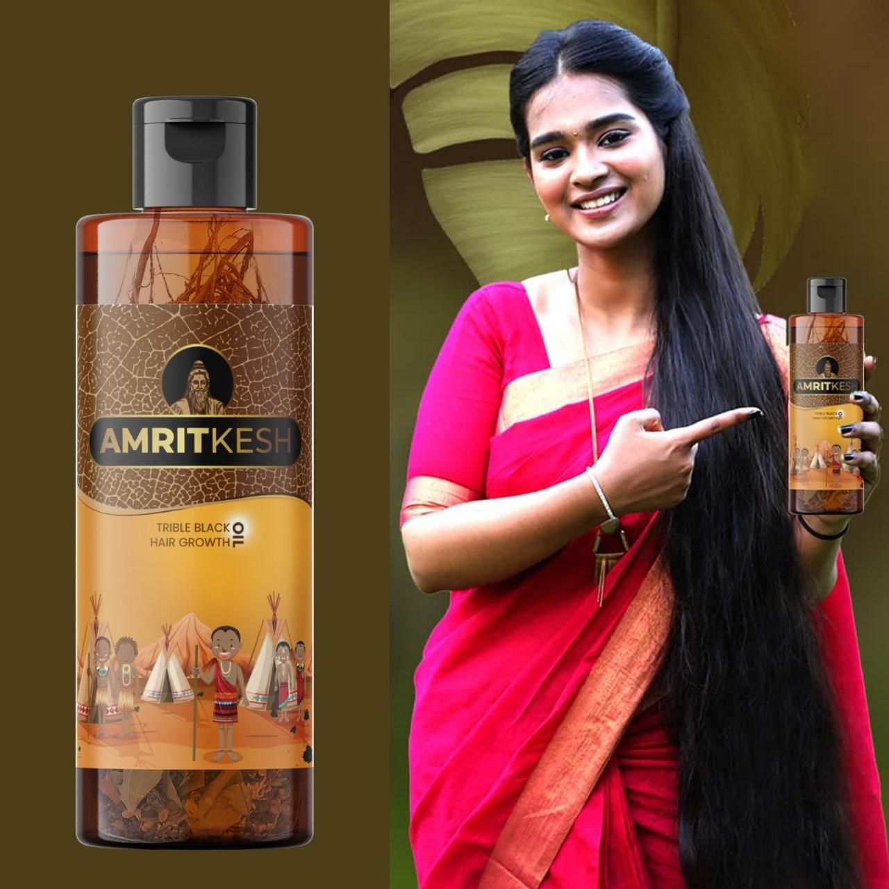 Amritkesh Tribal Black Hair Growth Oil 100ml (Pack of 2) - Deal IND.