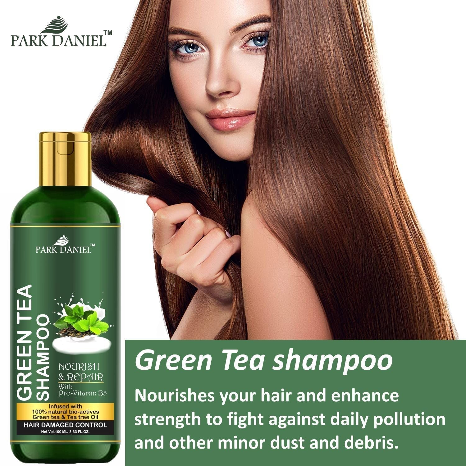 Park Daniel Premium Pure and Natural Onion Ginger & Green Tea Shampoo Combo Pack Of 2 bottle of 100 ml(200 ml) - Deal IND.