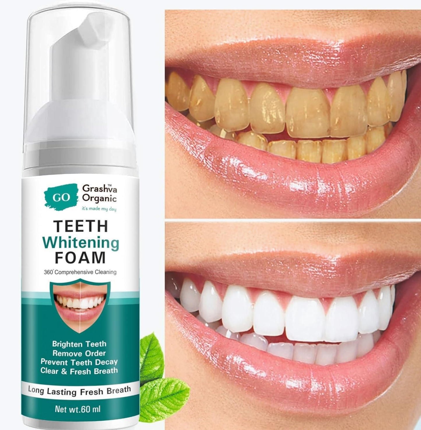 Comprehensive Cleaning Brighten Teeth Remove Order prevent Teeth Oecay Clear & Fresh Beath (Net wt.30ml (Combo) - Deal IND.