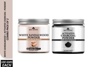 Bon Austin White Sandalwood & Activated Charcoal Face Mask Powder (Pack Of 2) - Deal IND.