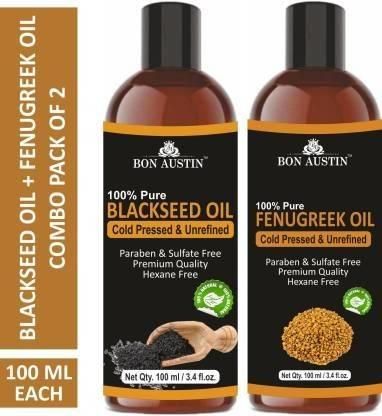 Bon Austin Premium Blackseed Oil & Fenugreek Essential Oil (Pack of 2) - Deal IND.