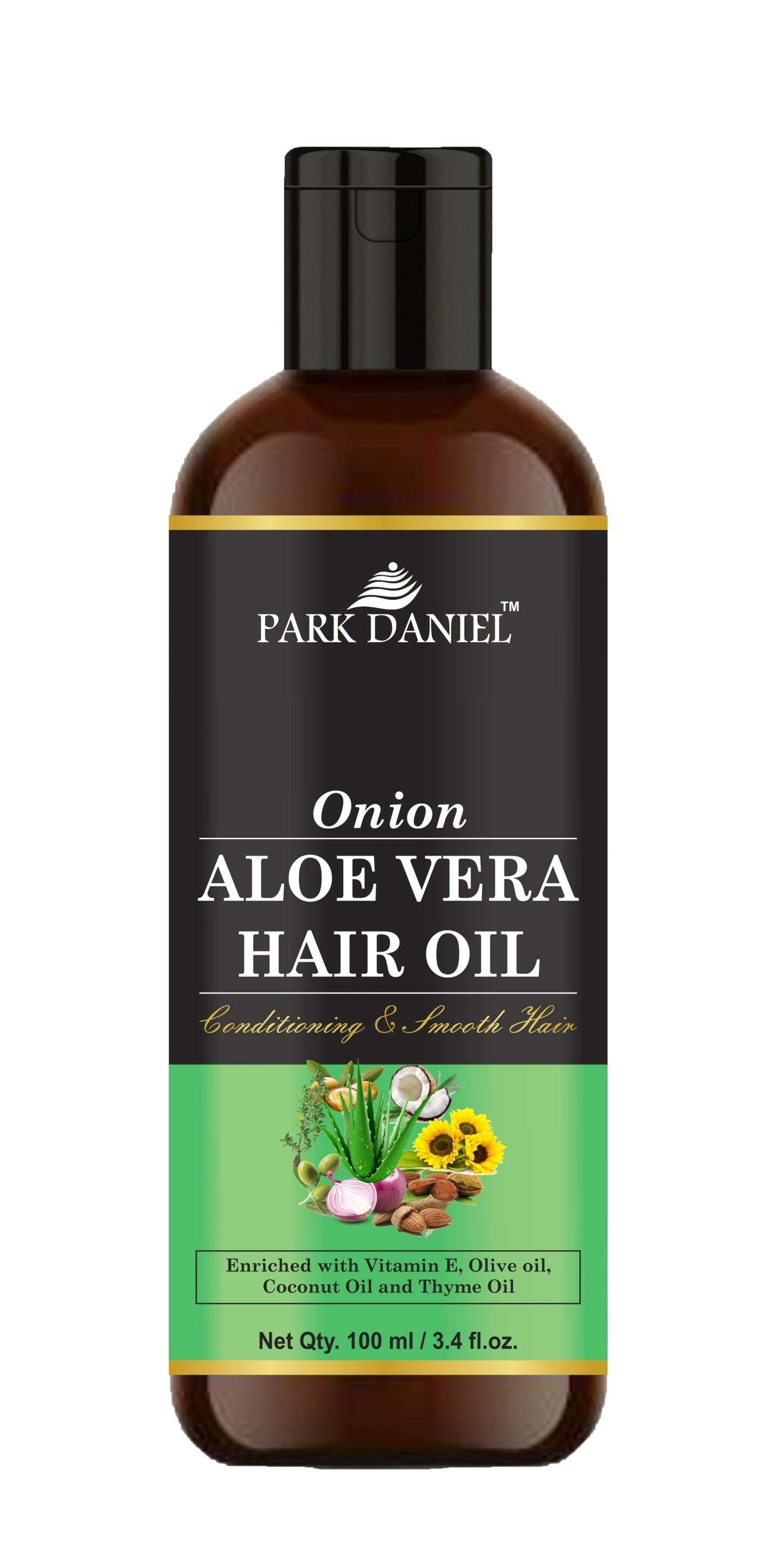 Park Daniel Premium Onion Aloe Vera Hair Oil Enriched With Vitamin E - For Conditioning and Smooth Hair (100 ml) - Deal IND.