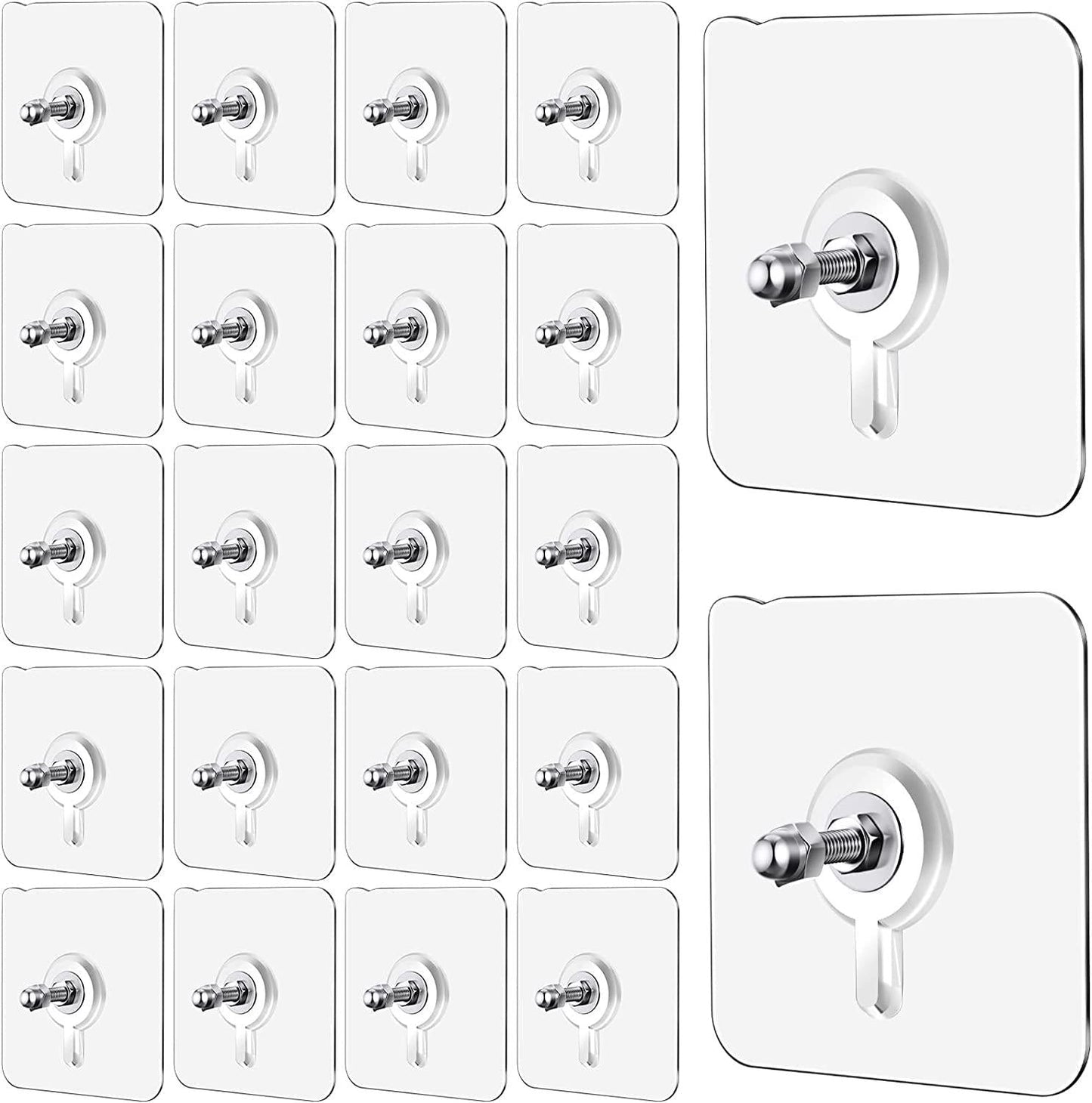 Wall Hooks, Adhesive Wall Screws Hanging Nails, No-Drilling Waterproof Screw Free Stickers for Hanging, Heavy-Duty Adhesive Wall Mount Screw Hooks for Kitchen Bathroom Bedroom Living Room 10 Pcs - Deal IND.