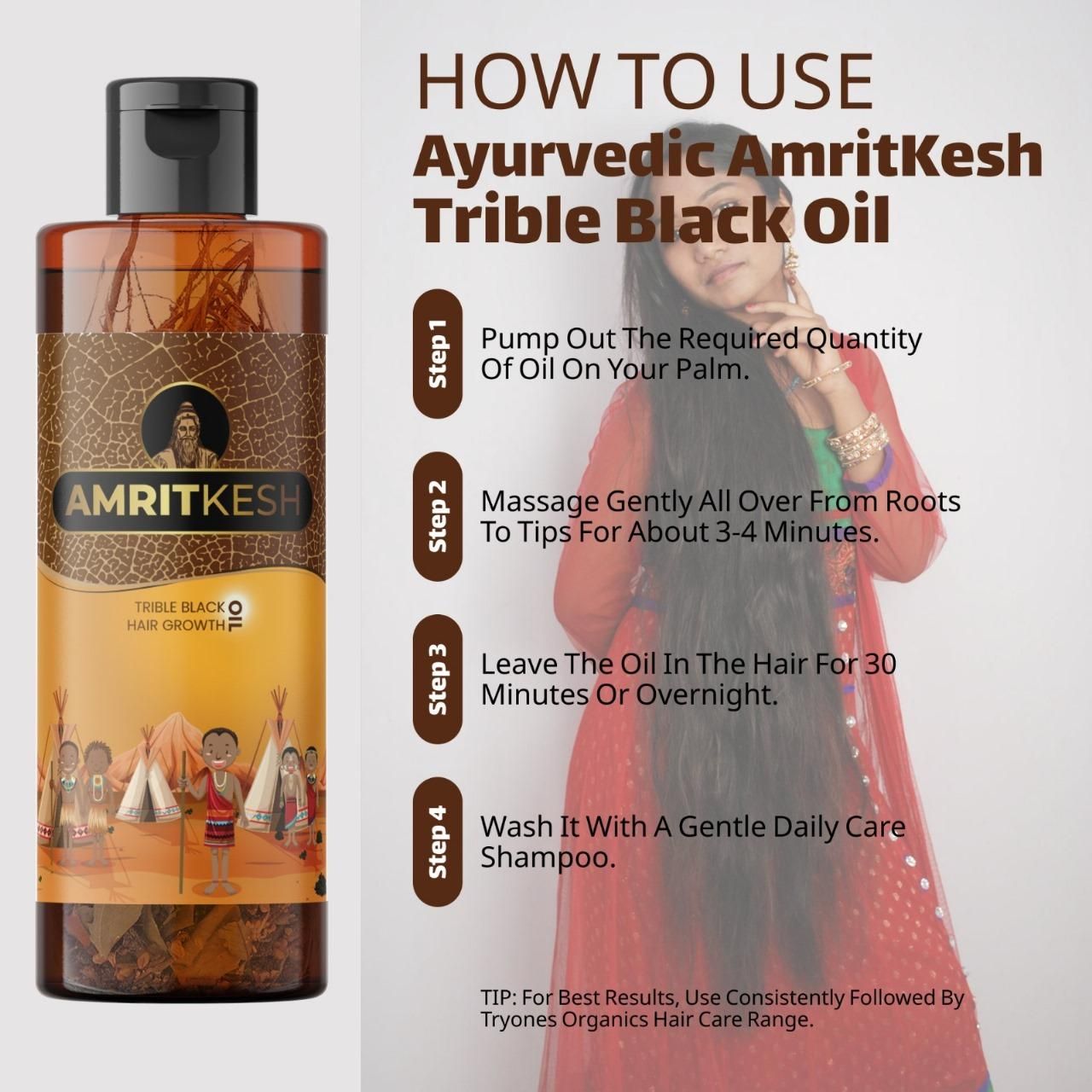 Amritkesh Tribal Black Hair Growth Oil 100ml (Pack of 2) - Deal IND.