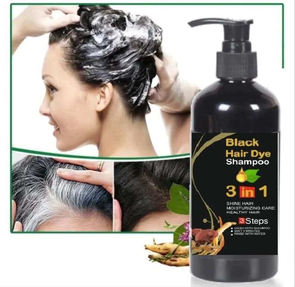 Unisex Instant Black Herbal Hair Dye Shampoo for Grey Hair Coverage Shampoo 3 in 1(100ml) Pack Of 2 - Deal IND.