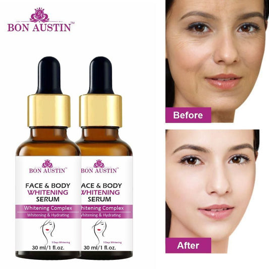 Bon Austin Face and Body Skin Whitening Serum Uneven tone, Reduce Dark Patches Pack of 1 of 30 ML - Deal IND.