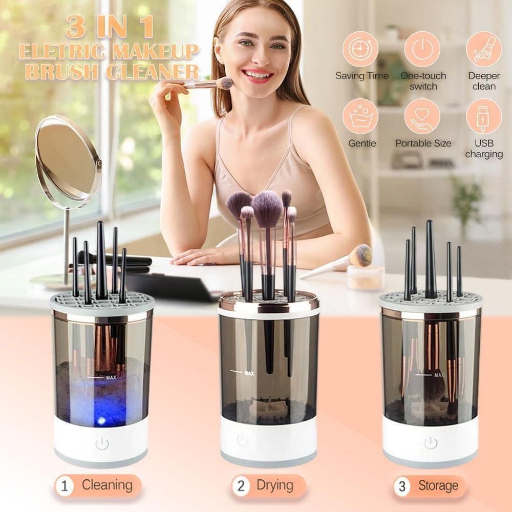 Make Up Brush Cleaner,Electric Brush Cleaner, USB Rechargeable Automatic Deep Cosmetic Cleaning Device - Deal IND.