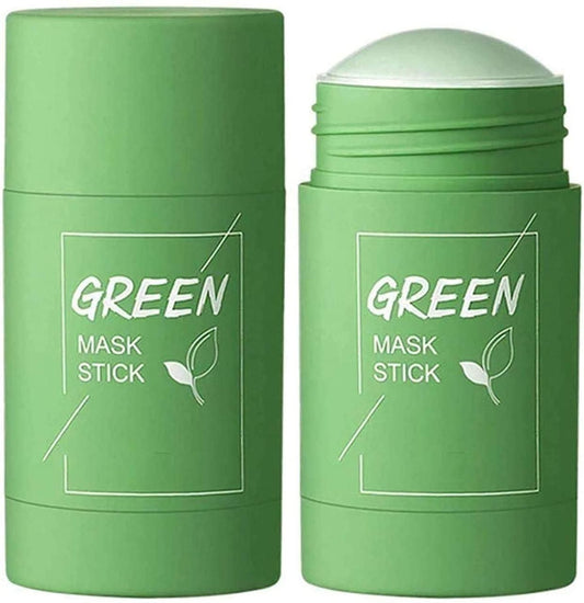 Green Tea Purifying Clay Stick Mask Oil Control Anti-Acne Eggplant Solid Fine, Portable Cleansing Mask Mud Apply Mask, Green Tea Facial Detox Mud Mask (Green Tea) 40 g - Deal IND.