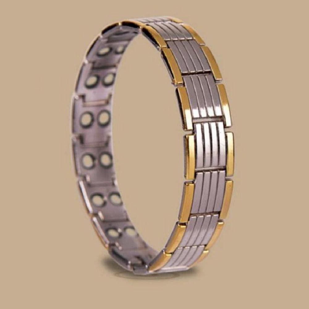Ultra Strength Magnetic Therapy Bio Bracelet for Boys & Men (Silver & Gold) - Deal IND.