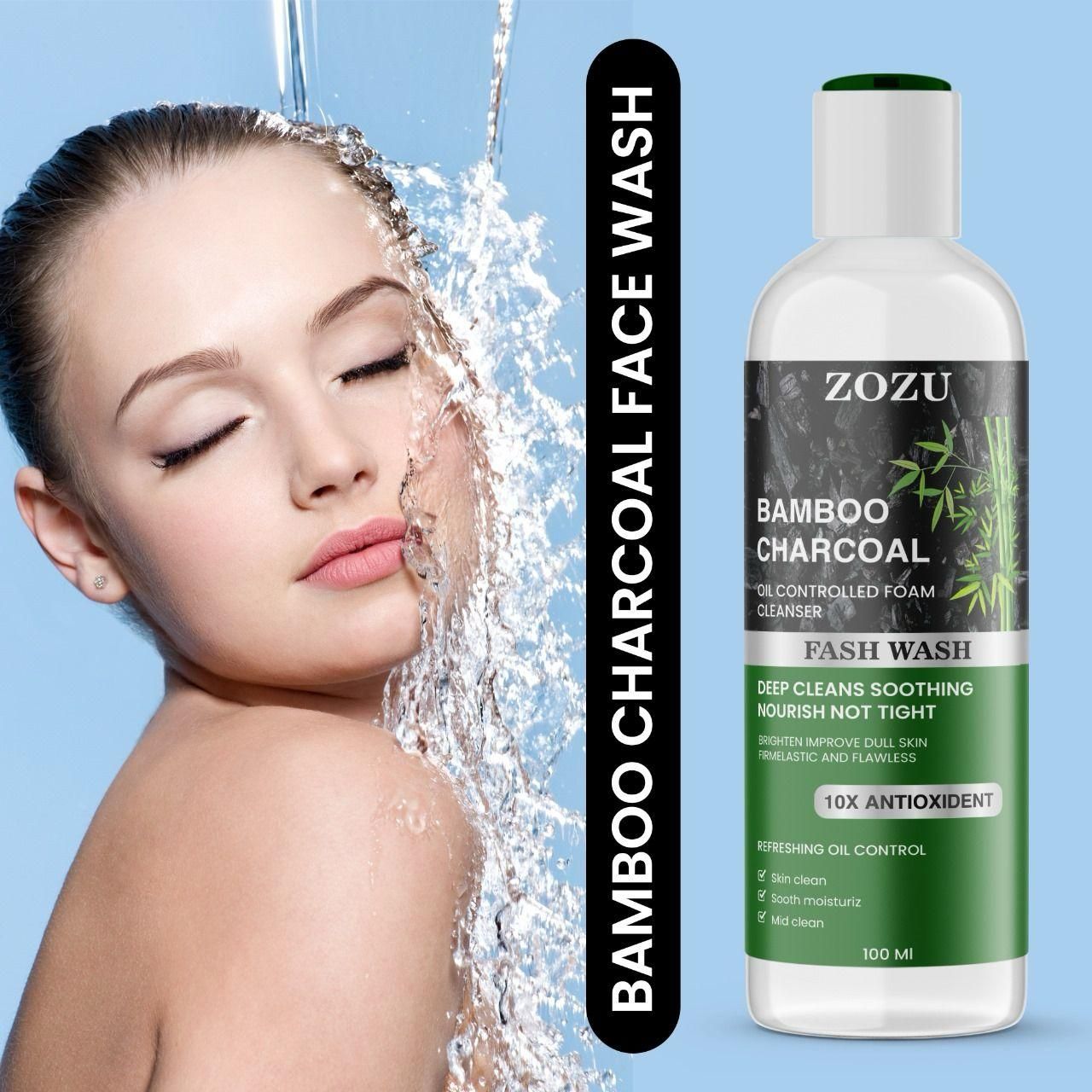 ZOZU Charcoal Face Wash 10x AntiOxident 100ml (Pack Of 2)