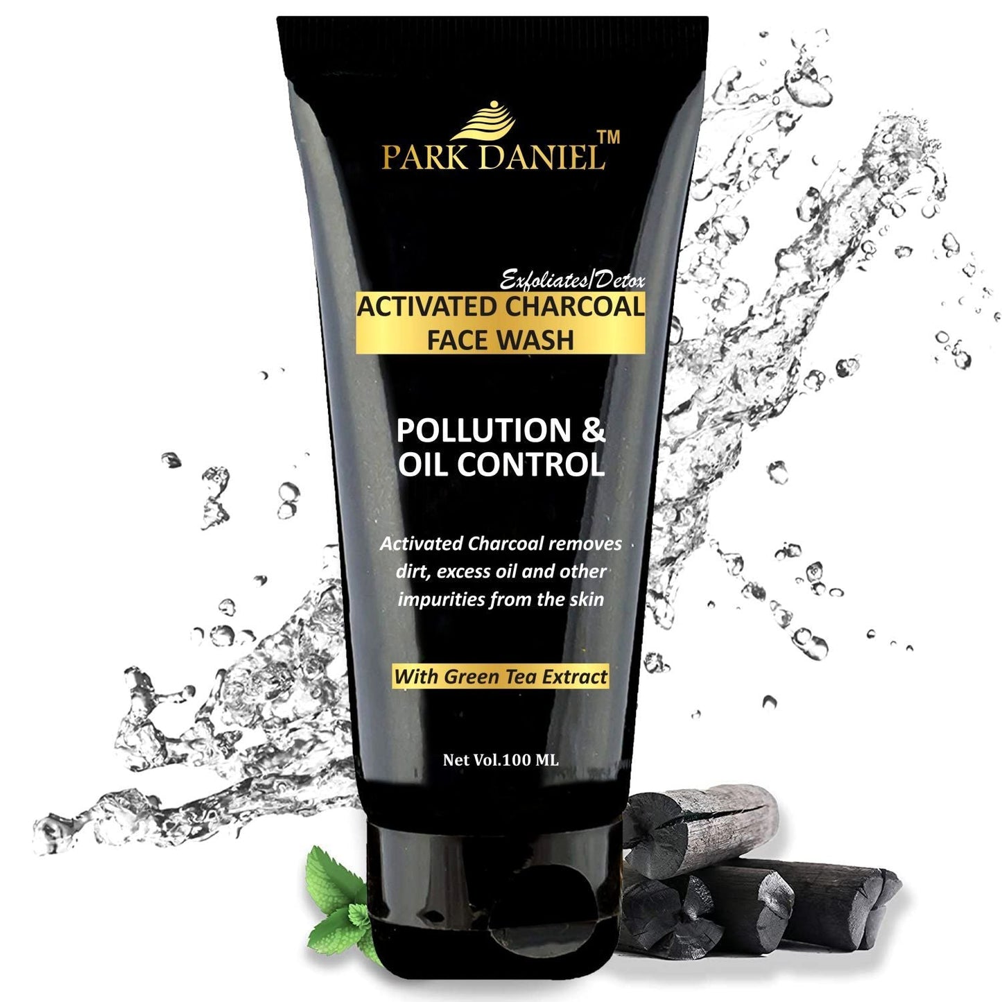 Park Daniel Activated Charcoal Face Wash -Pollution & Oil Control- To Remove Dirt, Excess Oil (100 ML), Black - Deal IND.