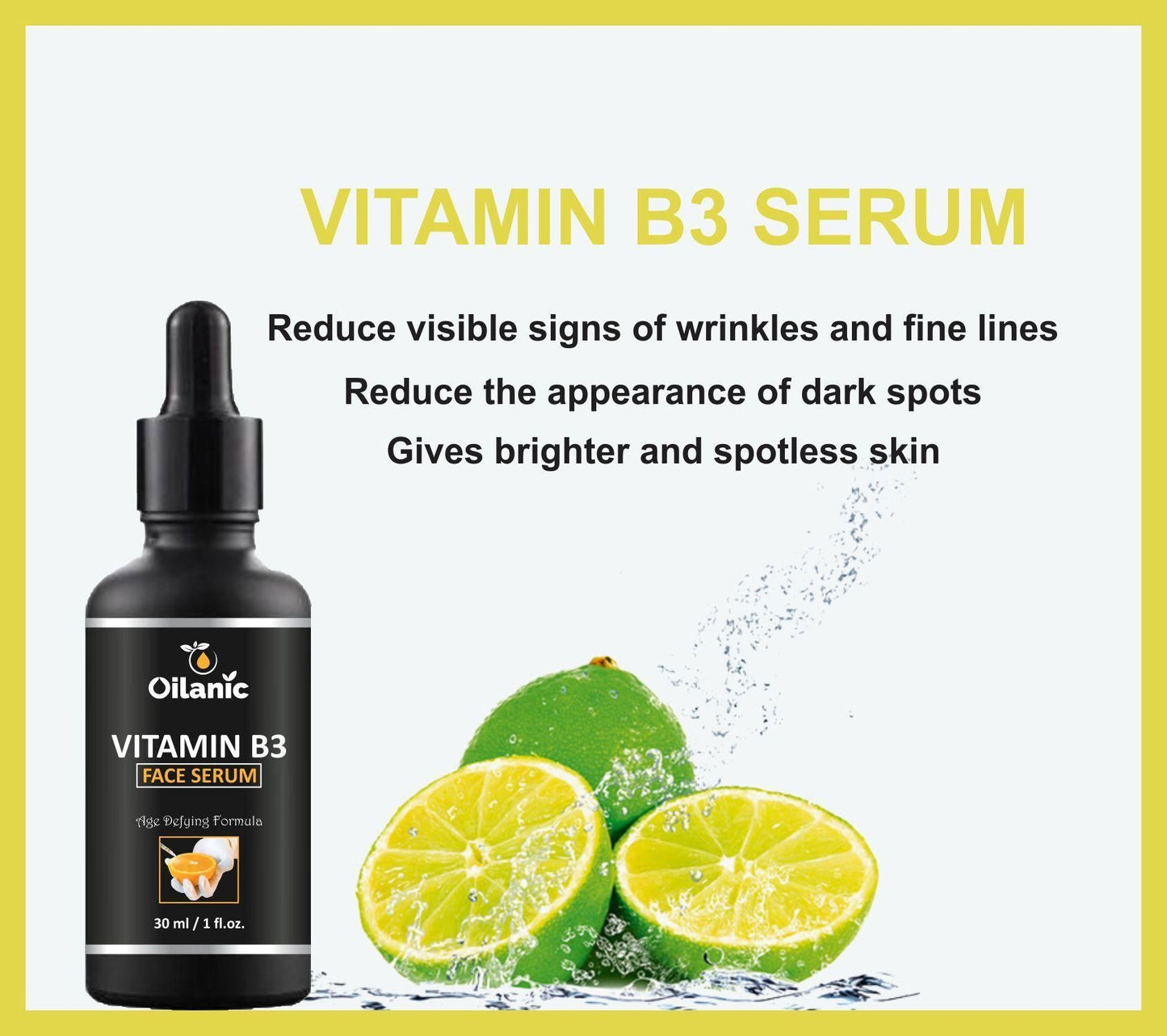Oilanic Vitamin B3 Face Serum For - Skin Whtening & Anti Aging Combo Pack of 3 Bottles of 30 ml(90 ml) - Deal IND.