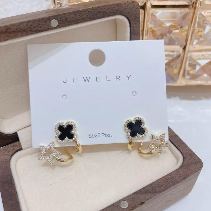 AVR JEWELS Korean Fashion Vibrato live four leaf Clover Earrings - Deal IND.