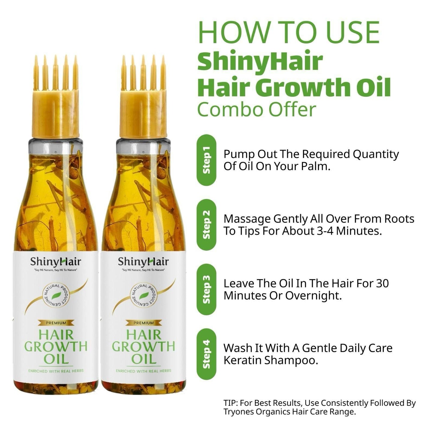 ShinyHair Growth Oil Enriched With Real Herbs 110ml (Pack of 2) - Deal IND.