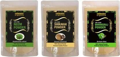 Donnara Organics Neem Powder, Shikakai Powder & Bhringraj Face Mask Powder (Pack Of 3) - Deal IND.