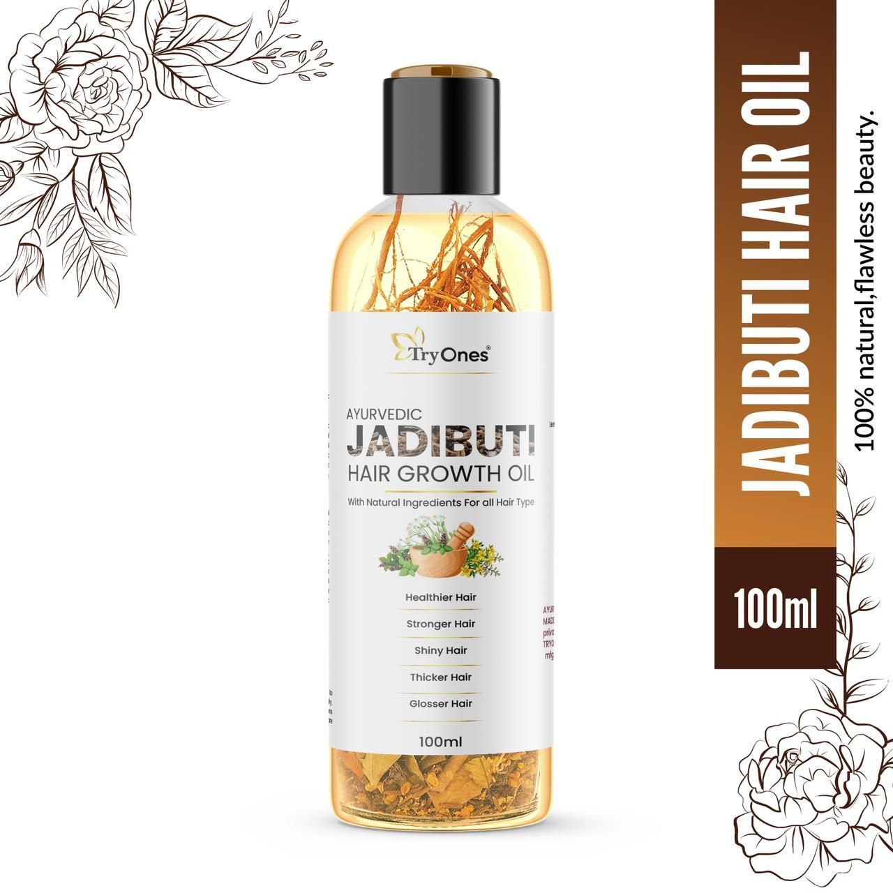 TryOnes Ayurvedic Jadibuti Hair Growth Oil 100ml(Pack Of 2) - Deal IND.