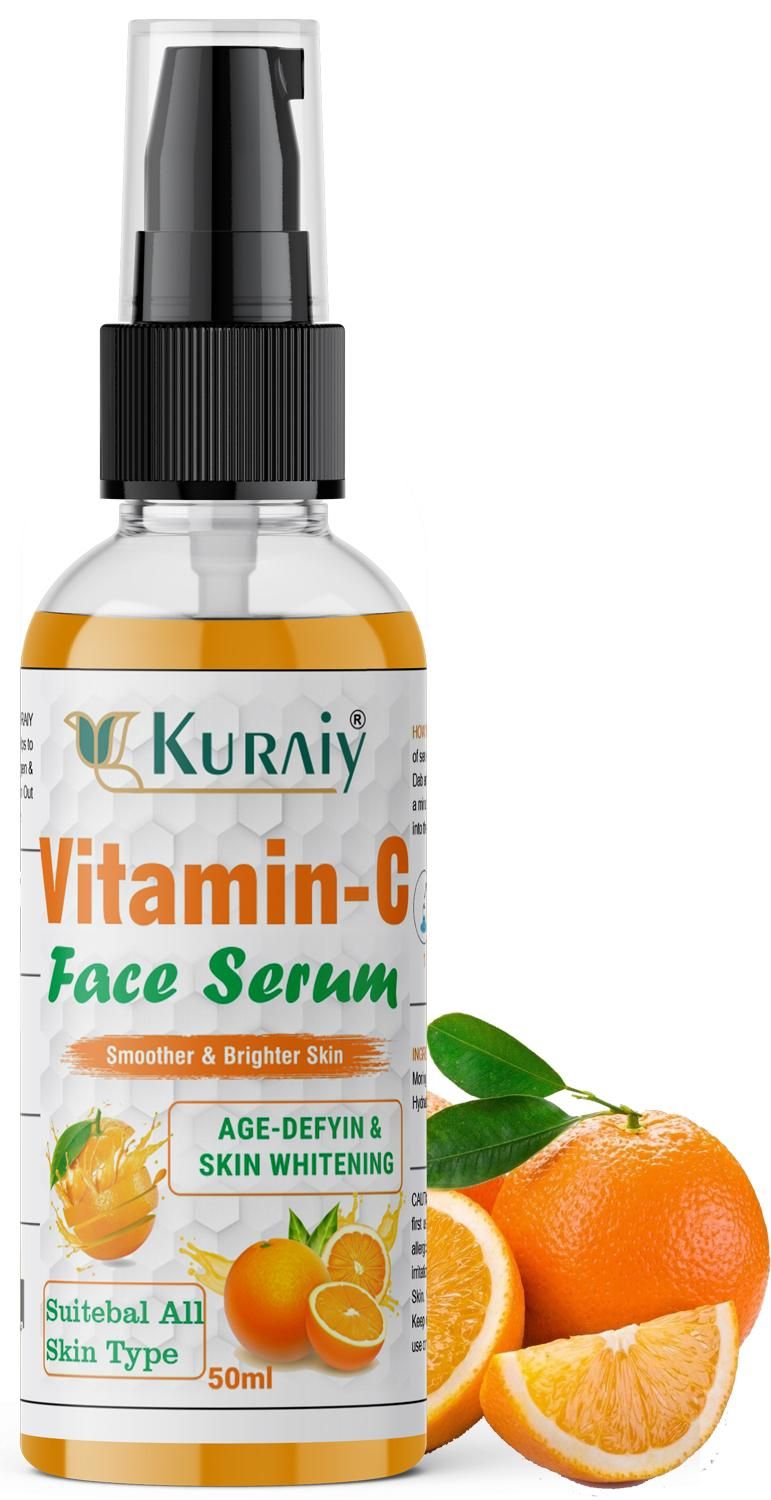 Kuraiy Vitamin C Face Serum - Skin Brightening Serum , Anti-Aging, Skin Repair, Supercharged Face Serum, Dark Circle, Fine Line & Sun Damage Corrector Face Serum  (50 ml) - Deal IND.