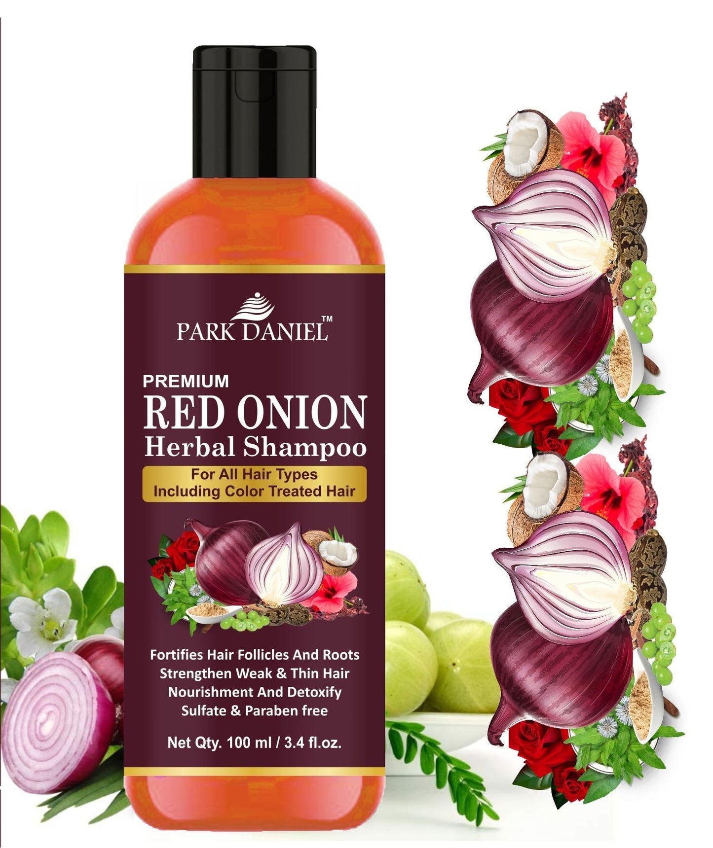 Park Daniel Red Onion Shampoo & Himalaya Rose Shampoo Combo Pack Of 2 bottle of 100 ml(200 ml) - Deal IND.