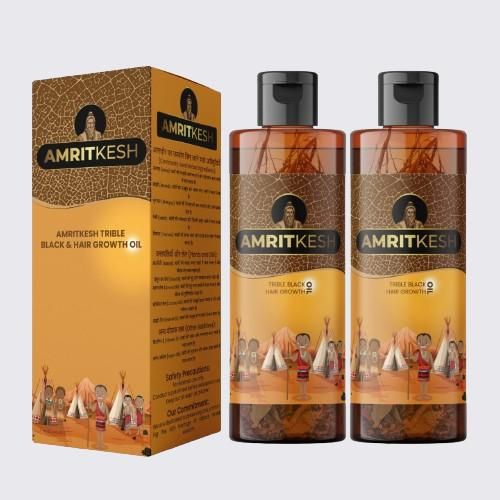 Amritkesh Tribal Black Hair Growth Oil 100ml (Pack of 2) - Deal IND.