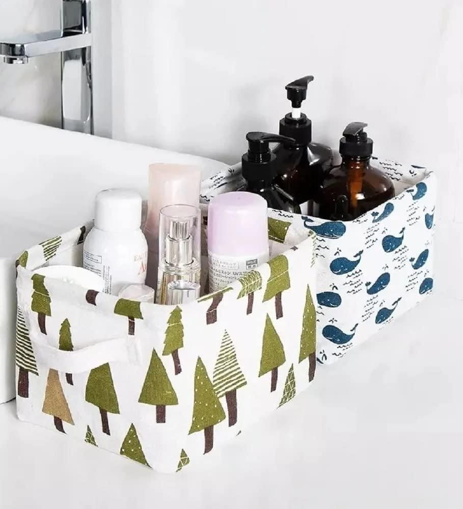 Canvas Fabric Basket with Handle - Deal IND.