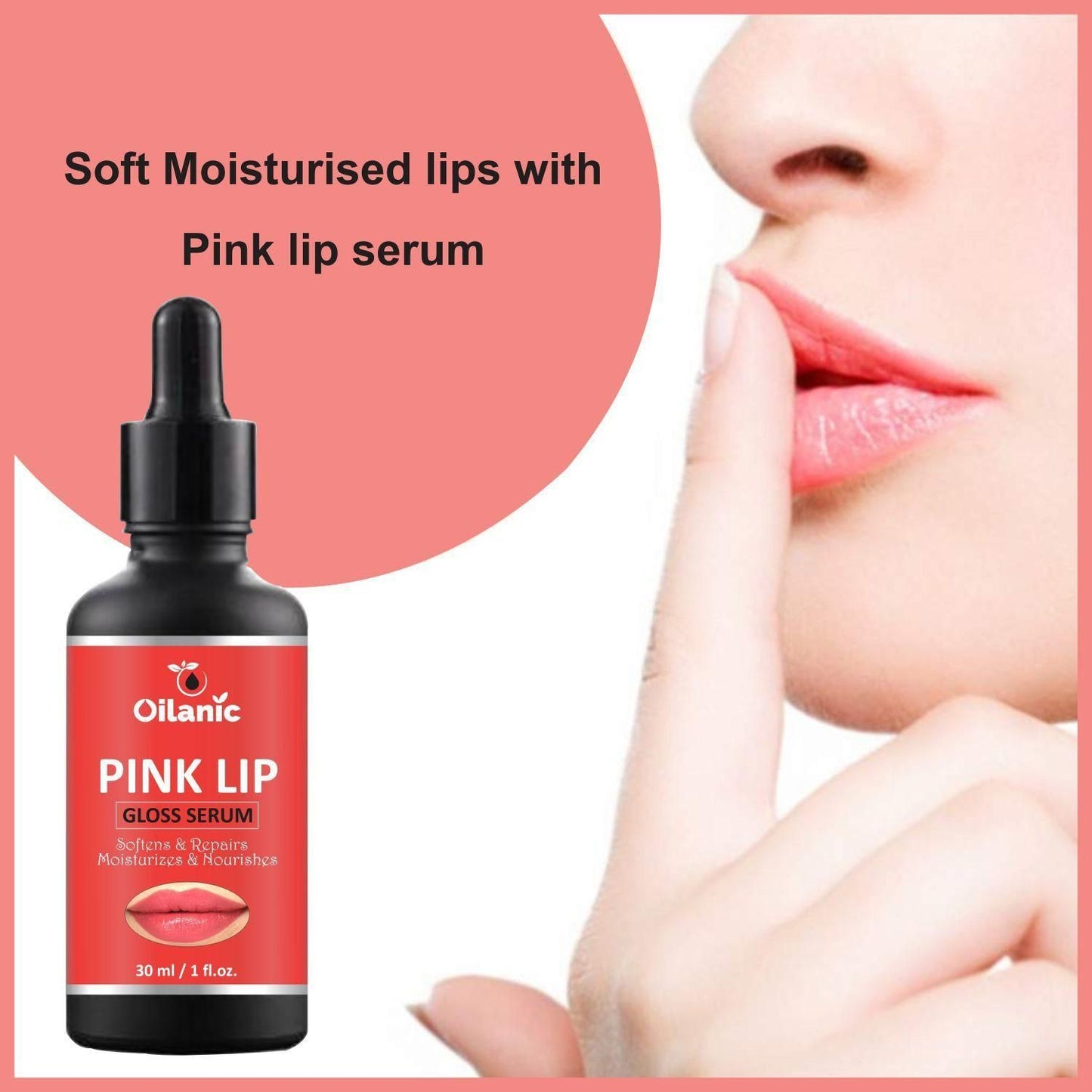 Oilanic Premium Pink Lip Serum oil- For Soft and Moisturized Lips for Men & Women (30 ml) - Deal IND.