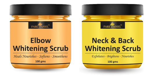 Park Daniel Elbow and Neck Back Whitening Scrub | Body & Facial Cleaning Scrub Skin Polishing Combo Pack of 2 100 gms(200 gms) - Deal IND.