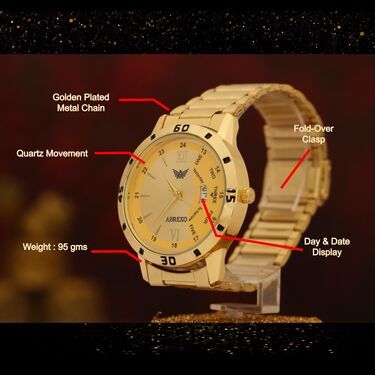 Fidato Golden Watch With Golden Chain with Magnetic Digital Watch Combo - Deal IND.