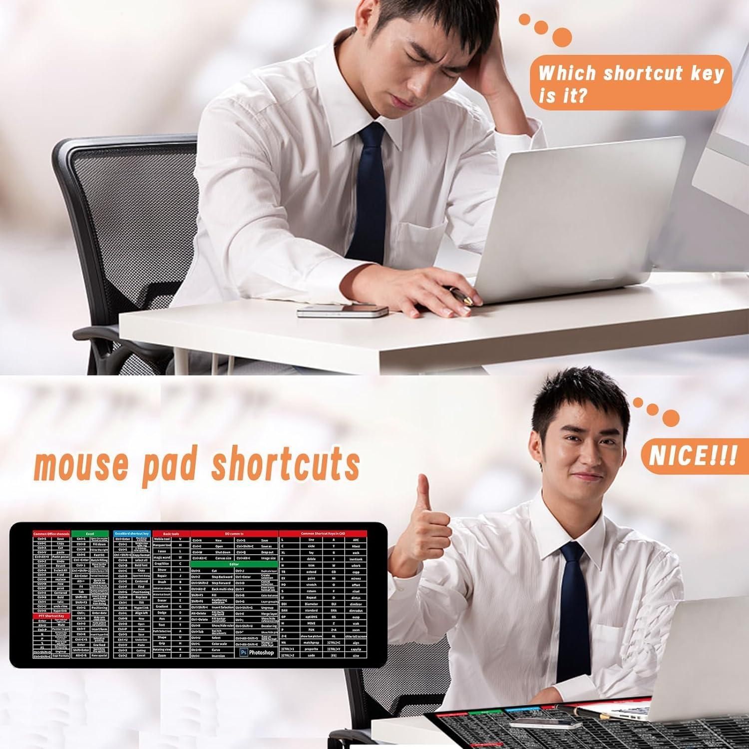 Extended Gaming Laptop Mouse Pad, Thick Non-Slip Rubber Base Desk Mat - Deal IND.
