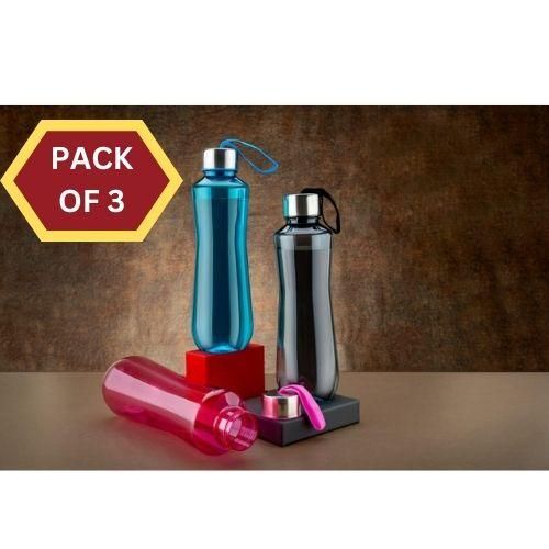 Heavy Round Transparent Bottle (Pack Of 3) - Deal IND.