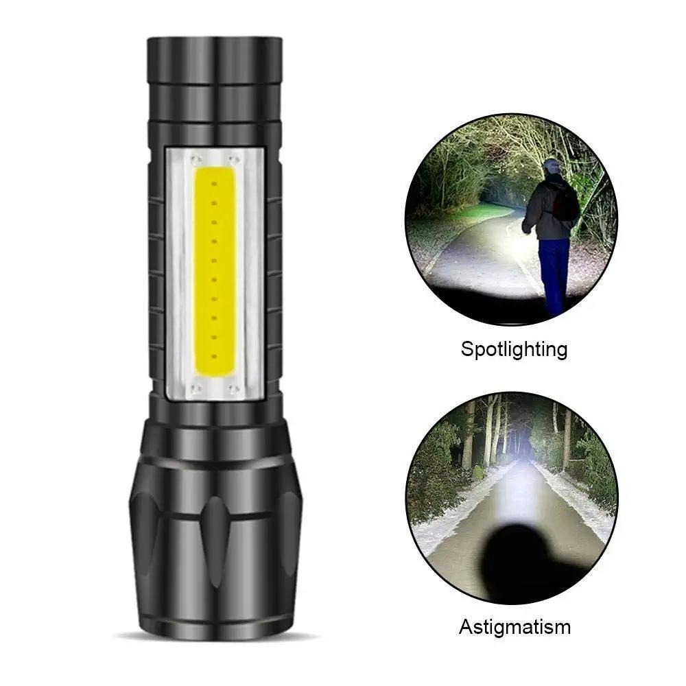 Electric Pocket Torch Plastic Rechargeable Flashlight with Hanging Rope - Deal IND.