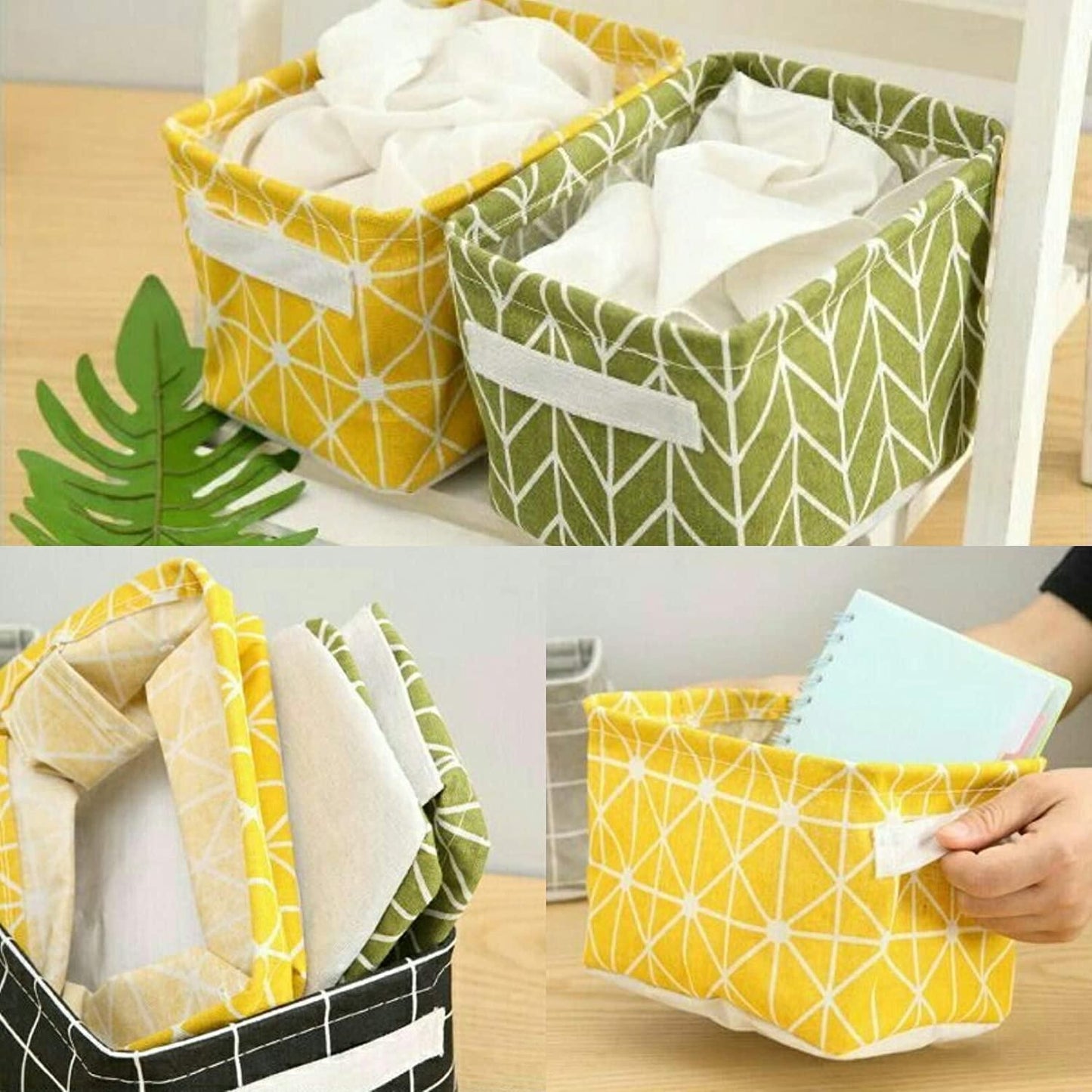 Canvas Fabric Basket with Handle - Premium Home Essential from Deal IND. - Just Rs. 475! Shop now at Deal IND.