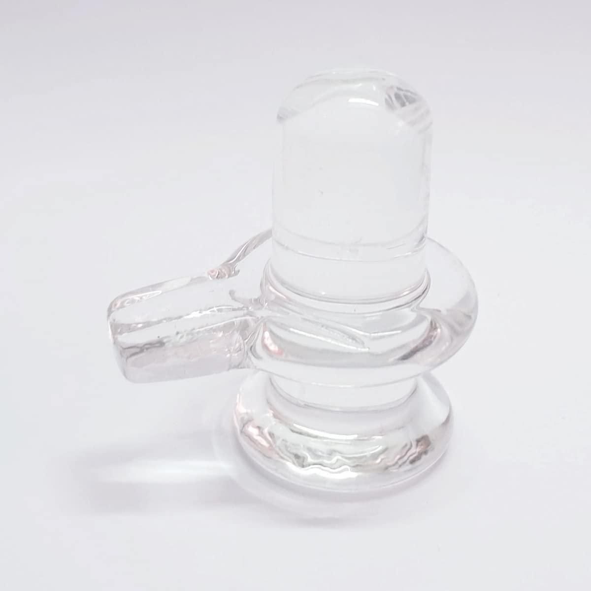 Sphatik Shivling/Big Size for Home Pooja Decorative Showpiece - 4 inch, 20gm (Crystal, White) - Deal IND.