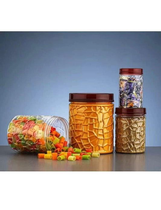 Line Print Plastic Pet Storage Jar And Container - Deal IND.