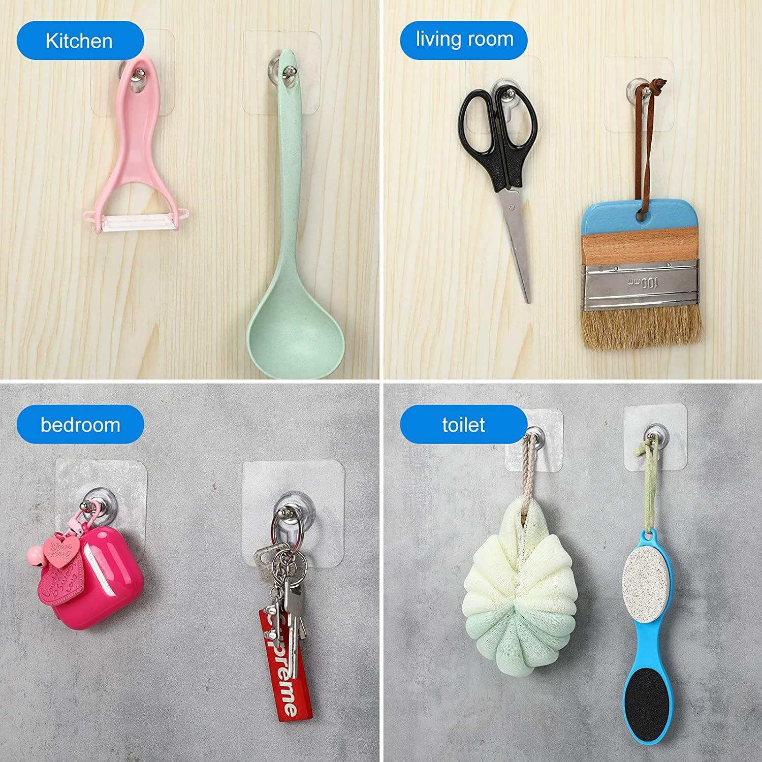 Wall Hooks, Adhesive Wall Screws Hanging Nails, No-Drilling Waterproof Screw Free Stickers for Hanging, Heavy-Duty Adhesive Wall Mount Screw Hooks for Kitchen Bathroom Bedroom Living Room 10 Pcs - Premium Home Essentials from Deal IND. - Just Rs. 399! Shop now at Deal IND.