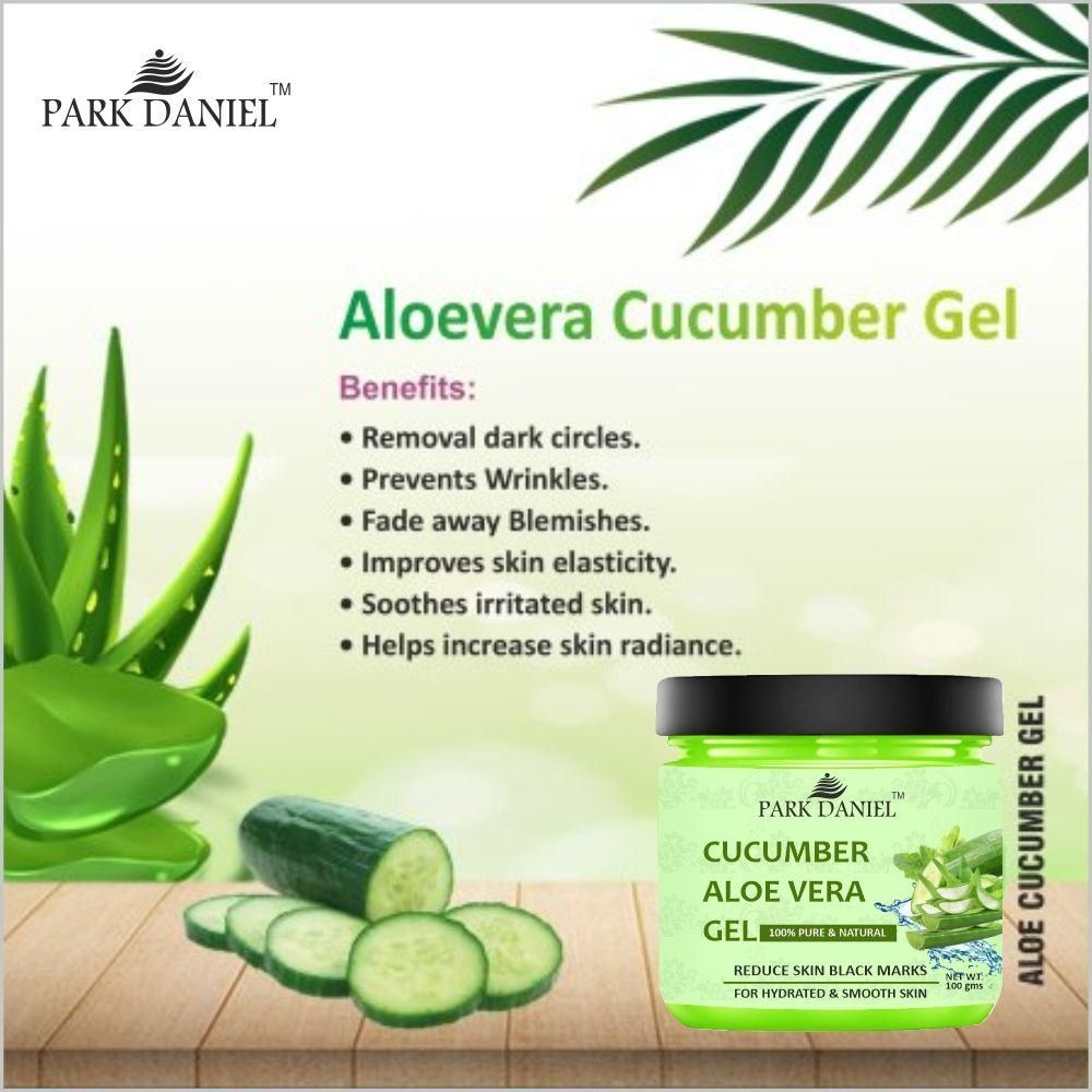 Park Daniel Cucumber & Aloe Vera Extract Gel For Smooth & Hydrate Skin, Reduce Black Spots 100 grams - Deal IND.