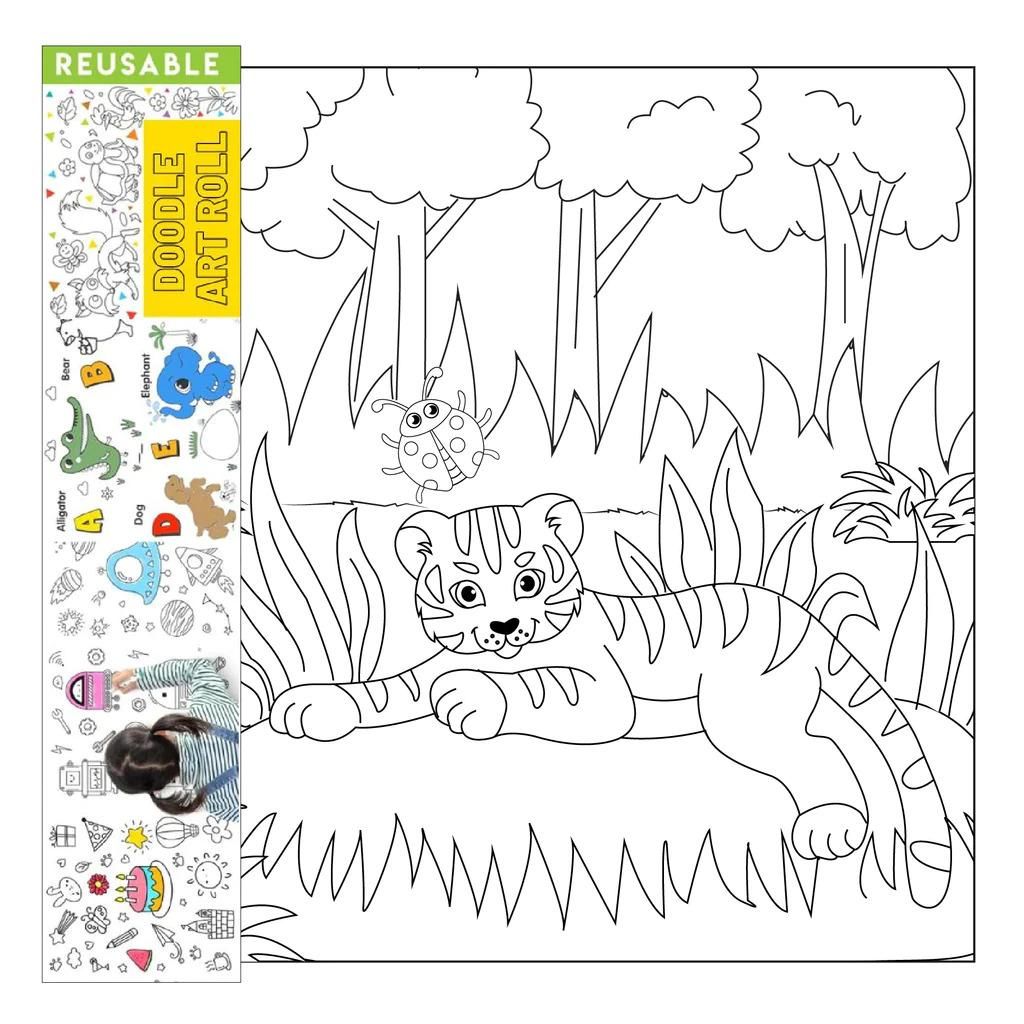 Reusable Doodle Art Roll - Jungle Theme (2 meters) - Deal IND.