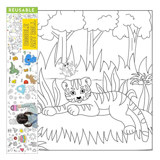 Reusable Doodle Art Roll - Jungle Theme (2 meters) - Deal IND.