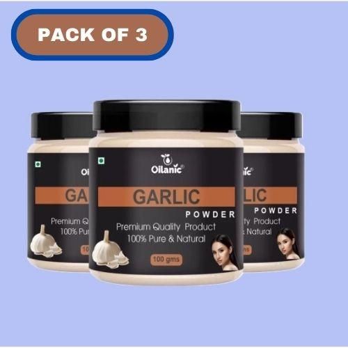 Oilanic  Pure & Natural Garlic Powder Combo Pack of 3 Jar - Deal IND.