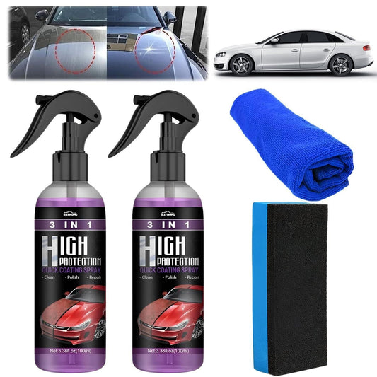 3 in 1 High Protection Quick Car Ceramic Coating Spray - Car Wax Polish Spray (Pack of 2) - Deal IND.