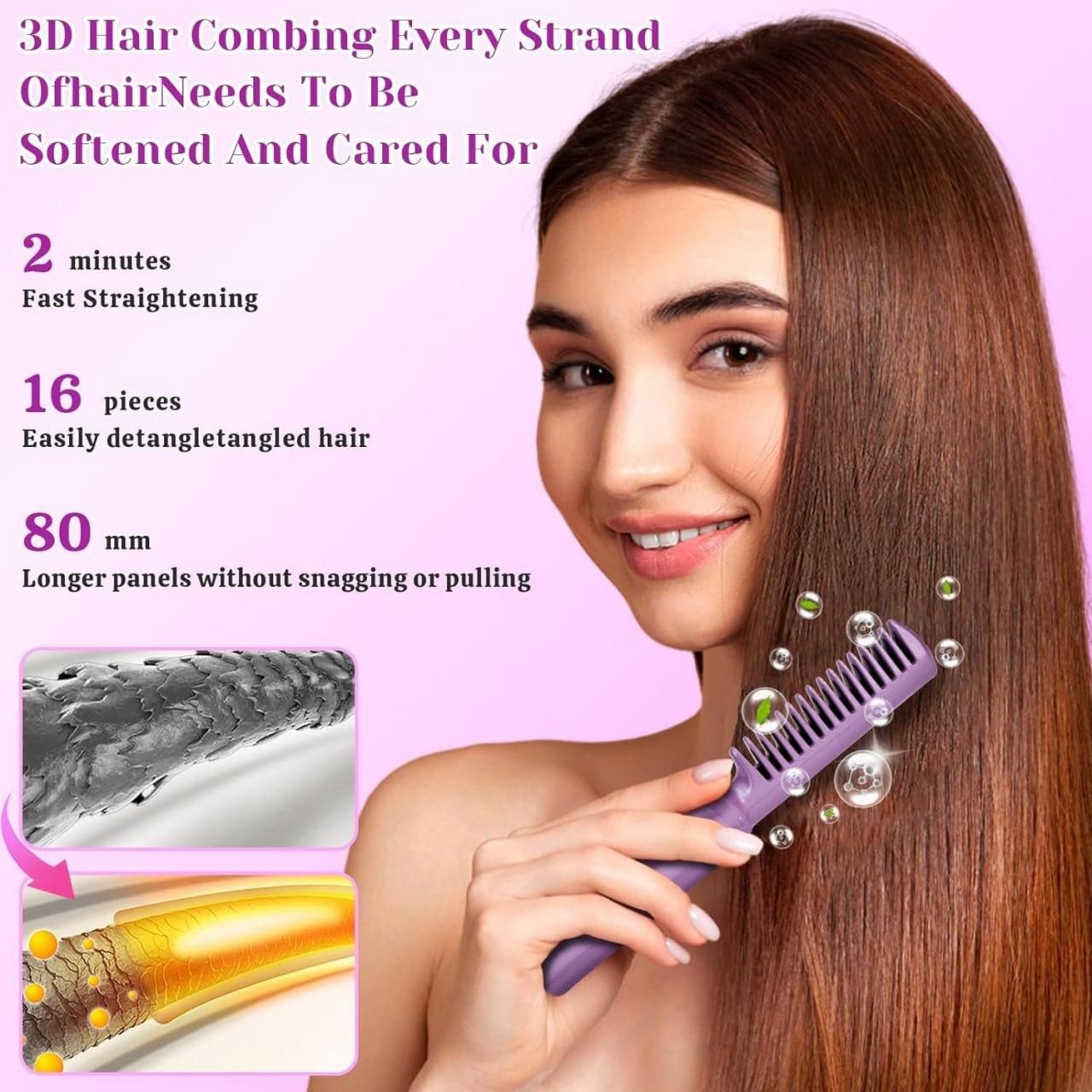 Meneflix Portable Mini Hair Straightener Cordless Rechargeable Mini Adjustable Hair Straightener Hot Comb - Deal IND.