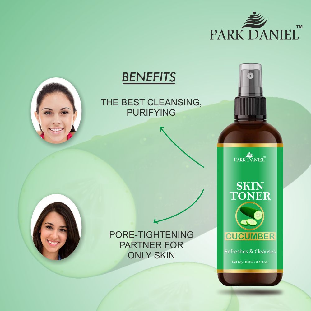 Park Daniel Cucumber & Honey Skin Toner Combo Pack Of 2 Bottles Of 100ml (200ml) - Deal IND.