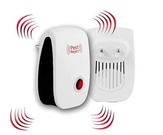 Ultrasonic Pest Repeller Machine for Mosquito Rats Cockroach Home Plug in Electric Pest Repellent Pest Control Reject Aid (Red) - Deal IND.