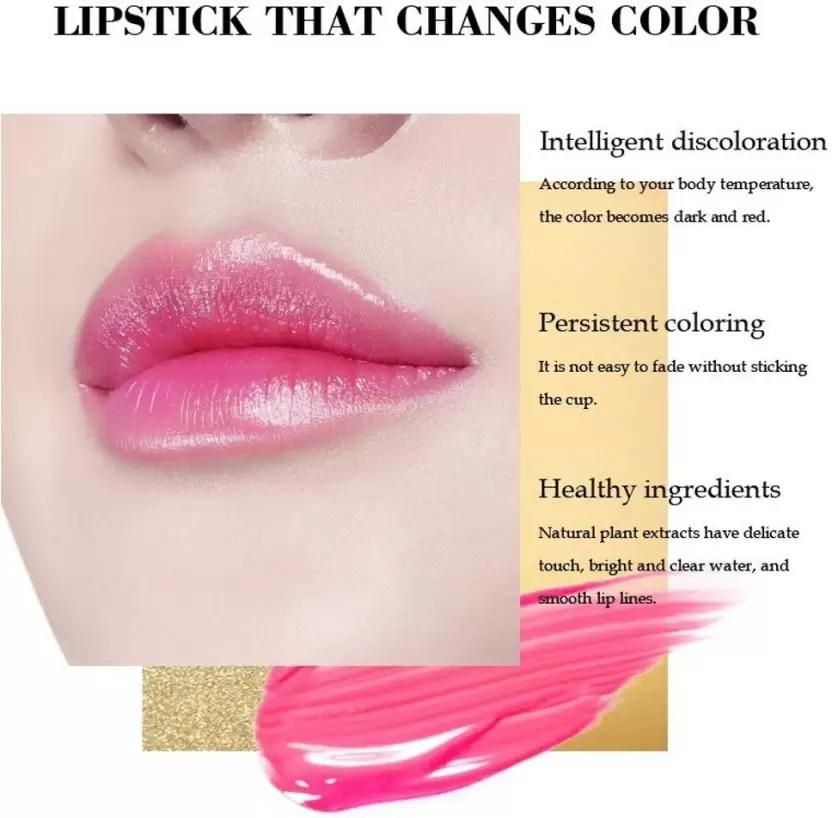 MYEONG Gold Glitter Color Change Gel Lipstick (Pink, 3.6 g) - Deal IND.