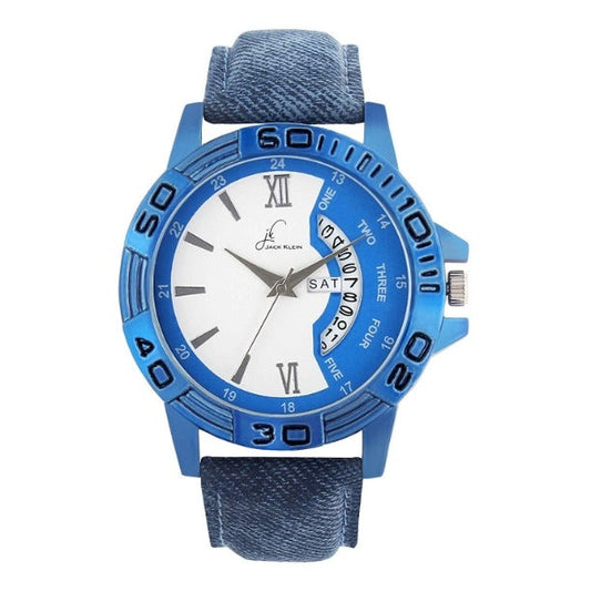 Blue Sporty Multi Function Day And Date Working Wrist Watch - Deal IND.