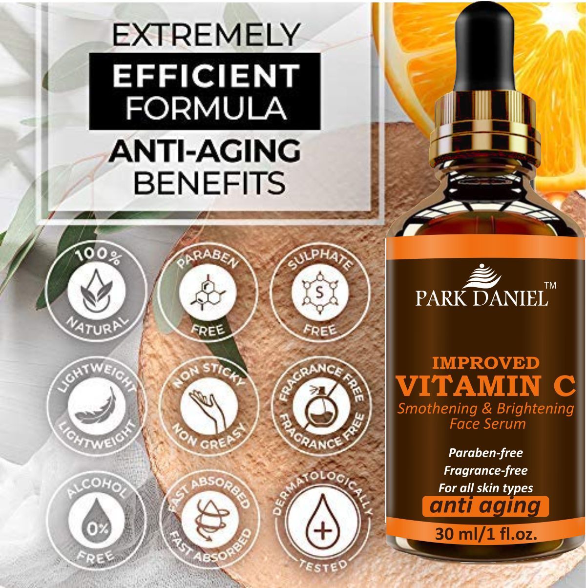 Park Daniel Improved Vitamin C Facial Serum Combo Pack 4 Bottles of 30 ml(120 ml) - Deal IND.