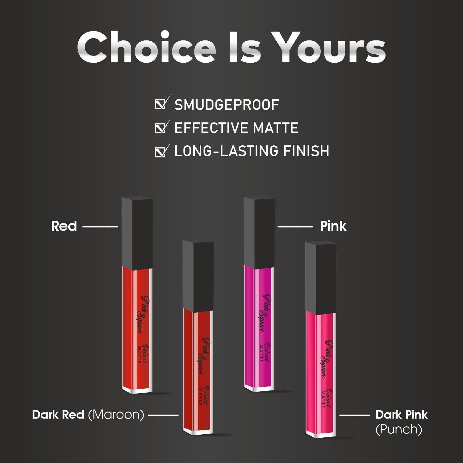 Matte Long Lasting Liquid Dark Pink(Punch) Lipstick- Ideal For Women and College Girls Pack of 1 Pcs - Deal IND.