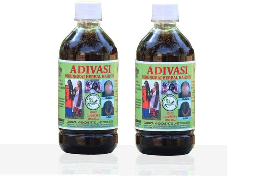 ADIVASI BHRINGRAJ AIVASI BHRINGRAJ HERBAL HAIR OIL Hair Oil (500 ml) Pack Of 2 - Deal IND.